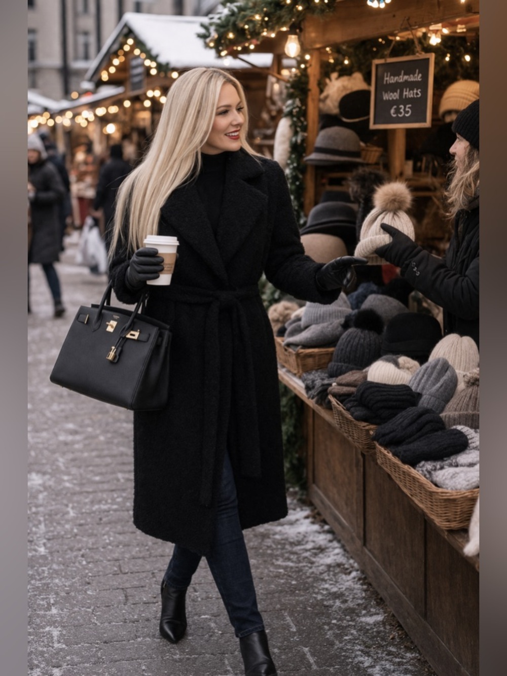 Beautiful Joe Fresh boucle winter wrap coat.